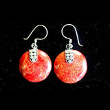 Leaf Drop Coral Earrings silver-coral-earrings