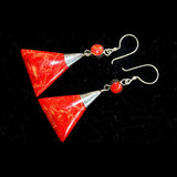 Leaf Drop Coral Earrings silver-coral-earrings