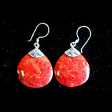 Leaf Drop Coral Earrings silver-coral-earrings