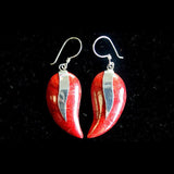 Leaf Drop Coral Earrings silver-coral-earrings