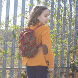 Small Nepali Backpacks - Blue antique-style-buddha-heads ,small-nepali-backpacks