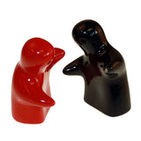 Salt & Pepper - Black and Red Hugs valentine-s-day ,salt-pepper-pots