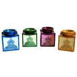Two Part Oil Buddah Burner - 4 Assorted Colours  oil-burners ,soapstone-buddha-range