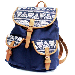 Traveller Backpacks - 2 Pocket Blue Elephant antique-style-buddha-heads ,small-nepali-backpacks ,travelers-backpacks