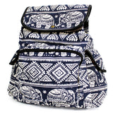 Traveller Backpacks - 2 Pocket Blue Elephant antique-style-buddha-heads ,small-nepali-backpacks ,travelers-backpacks