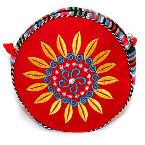 Tibetan Wheel of Life Bag - Blood Red tibetan-bags